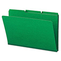 Expanding Recycled Heavy Pressboard Folders, 1/3-Cut Tabs: Assorted, Legal Size, 1" Expansion, Green, 25/Box