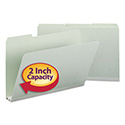 Expanding Recycled Heavy Pressboard Folders, 1/3-Cut Tabs: Assorted, Legal Size, 2" Expansion, Gray-Green, 25/Box