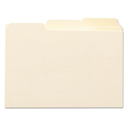 Manila Card Guides, 1/3-Cut Top Tab, Blank, 4 x 6, Manila, 100/Box