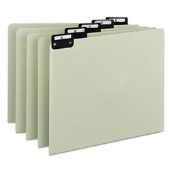 Alphabetic Top Tab Indexed File Guide Set, 1/5-Cut Top Tab, A to Z, 8.5 x 11, Green, 25/Set