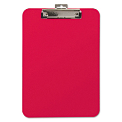 Unbreakable Recycled Clipboard, 0.25" Clip Capacity, Holds 8.5 x 11 Sheets, Red