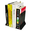 Urban Collection Punched Metal Bookends, Nonskid, 5.5 x 6.5 x 6.5, Perforated Steel, Black, 1 Pair