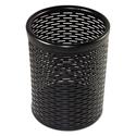 Urban Collection Punched Metal Pencil Cup, 3.5" Diameter x 4.5"h, Black