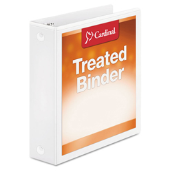 Treated Binder ClearVue Locking Round Ring Binder, 3 Rings, 2" Capacity, 11 x 8.5, White