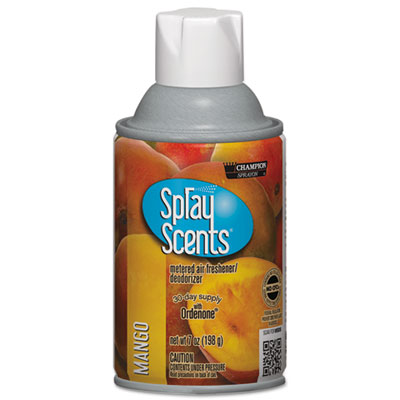 Champion Sprayon SPRAYScents Metered Air Freshener Refill, Mango, 7 oz Aerosol Spray, 12/Carton