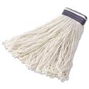 Looped-End Mop Head, Rayon, 24oz, White, 12/carton