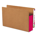 Redrope Drop-Front End Tab File Pockets, Fully Lined 6.5" High Gussets, 3.5" Expansion, Legal Size, Redrope/Red, 10/Box