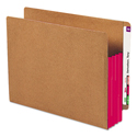 Redrope Drop-Front End Tab File Pockets, Fully Lined 6.5" High Gussets, 3.5" Expansion, Letter Size, Redrope/Red, 10/Box