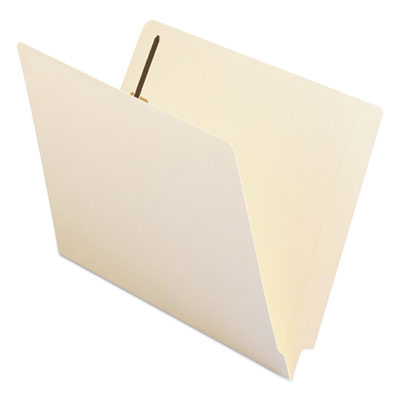 End Tab Fastener Folders with Reinforced Straight Tabs, 11-pt Manila, 1 Fastener, Letter Size, Manila Exterior, 50/Box