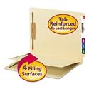 Fastener Folder with Divider, 0.75" Expansion, 1 Divider, 4 Fasteners, Letter Size, Manila Exterior, 50/Box