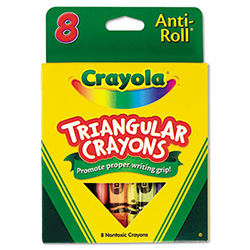 Triangular Crayons, 8 Colors/Box