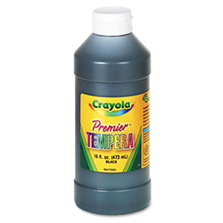 Premier Tempera Paint, Black, 16 oz Bottle