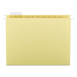 Colored Hanging File Folders with 1/5 Cut Tabs, Letter Size, 1/5-Cut Tabs, Yellow, 25/Box