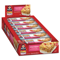 Chewy Yogurt Granola Bars, 1.23 oz Bar, Strawberry, 12/Box