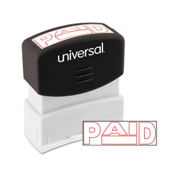 Message Stamp, PAID, Pre-Inked One-Color, Red