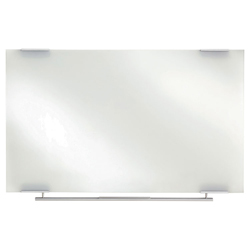 Clarity Glass Dry Erase Board with Aluminum Trim, 60" x 36", White Surface, Satin Aluminum Frame