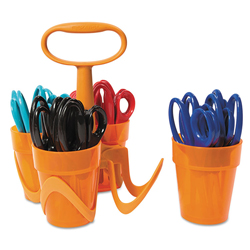 Classpack Caddy, Rounded Tip, 5" Long, 1.6" Cut Length, Assorted Straight Handles, 24/Set