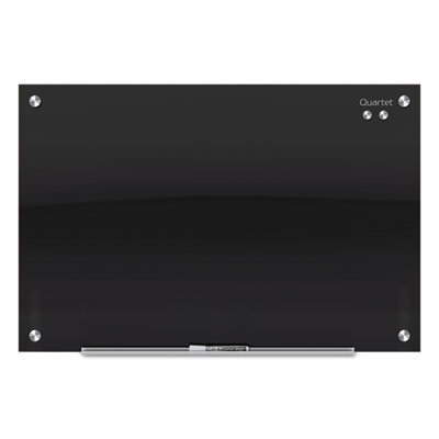 Infinity Magnetic Glass Marker Board, 48" x 36", Black Surface