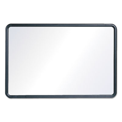 Contour Dry Erase Board, 48" x 36", White Surface, Black Plastic Frame