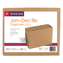 Indexed Expanding Kraft Files, 12 Sections, Elastic Cord Closure, 1/12-Cut Tabs, Letter Size, Kraft