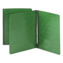 Prong Fastener Premium Pressboard Report Cover, Two-Piece Prong Fastener, 3" Capacity, 8.5 x 11, Green/Green