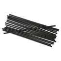 Single-Tube Stir-Straws, 5.25", Polypropylene, Black, 1,000/pack, 10 Packs/carton