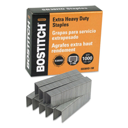 Heavy-Duty Premium Staples, 0.88" Leg, 0.5" Crown, Steel, 1,000/Box