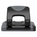 20-Sheet Smarttouch Two-Hole Punch, 9/32" Holes, Black/gray