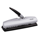 20-Sheet Lighttouch Desktop Two- To Seven-Hole Punch, 9/32" Holes, Silver/black