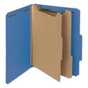 Recycled Pressboard Classification Folders, 2" Expansion, 2 Dividers, 6 Fasteners, Letter Size, Dark Blue, 10/Box