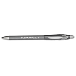 FlexGrip Elite Ballpoint Pen, Retractable, Medium 1 mm, Black Ink, Black Barrel, Dozen