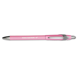 “Write for Hope” Edition FlexGrip Elite Ballpoint Pen, Retractable, Medium 1 mm, Black Ink, Pink Barrel, Dozen