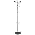 Chromy Coat Stand, 12 Knobs, 16w x 16d x 70.5h, Chrome/Black