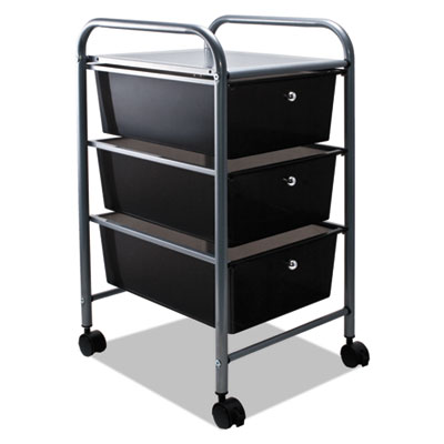 Portable Drawer Organizer, 13w X 15.38d X 25.88h, Smoke/matte Gray