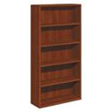 10700 Series Wood Bookcase, Five-Shelf, 36w x 13.13d x 71h, Cognac