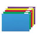 Deluxe Bright Color Hanging File Folders, Legal Size, 1/5-Cut Tabs, Assorted Colors, 25/Box