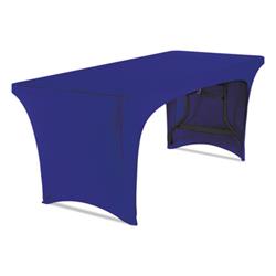 iGear Fabric Table Cover, Open Design, Polyester/Spandex, 30" x 72", Blue