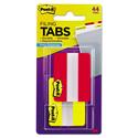 Solid Color Tabs, 1/5-Cut, Assorted Colors (Red and Yellow), 2" Wide, 44/Pack