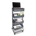 Multi-Use Storage Cart/Stand-Up Workstation, 15.25w x 11.25d x 18.5 to 39h, Gray