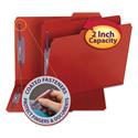 Colored Pressboard Fastener Folders with SafeSHIELD Fasteners, 2" Expansion, 2 Fasteners, Letter Size, Bright Red, 25/Box