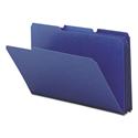 Expanding Recycled Heavy Pressboard Folders, 1/3-Cut Tabs: Assorted, Legal Size, 1" Expansion, Dark Blue, 25/Box