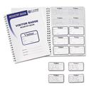 Visitor Badges with Registry Log, 3 5/8 x 1 7/8, White, 150 Badges/Box