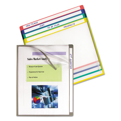 Write-On Project Folders, Straight Tab, Letter Size, Assorted Colors, 25/Box