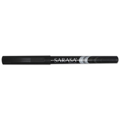 Sarasa Porous Point Pen, Stick, Fine 0.8 mm, Black Ink, Black Barrel, 12/Pack