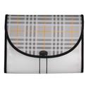 Plaid Design Expanding Files, 1.5" Expansion, 13 Sections, Cord/Hook Closure, 1/6-Cut Tabs, Letter Size, Gray Plaid