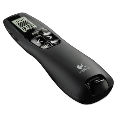 R800 Wireless Laser Presentation Remote w/LCD Display, Class 2, 100 ft Range, Matte Black