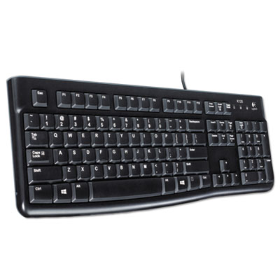 K120 Ergonomic Desktop Wired Keyboard, USB, Black