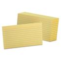 Ruled Index Cards, 3 x 5, Canary, 100/Pack