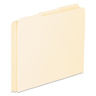 Blank Top Tab File Guides, 1/3-Cut Top Tab, Blank, 8.5 x 11, Manila, 100/Box