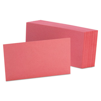 Unruled Index Cards, 3 x 5, Cherry, 100/Pack